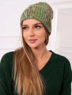 Fleecová čiapka Zoja K306 zelená+béžová