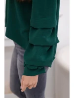 Španielska blúzka s ozdobnými rukávmi tmavozelená Španielska blúzka s ozdobnými rukávmi tmavozelená