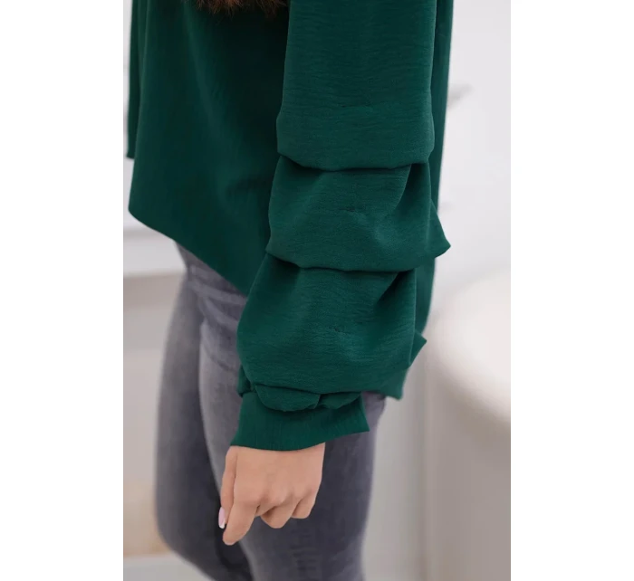 Španielska blúzka s ozdobnými rukávmi tmavozelená Španielska blúzka s ozdobnými rukávmi tmavozelená