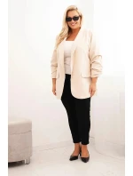 Dámská elegantní Plus Size sako béžová