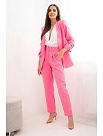 Elegantný set saka a nohavíc svetloružovej farby