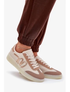 Nízké Dámské Sportovní Boty Z Eko Kůže Béžové model 21685672 - Boto