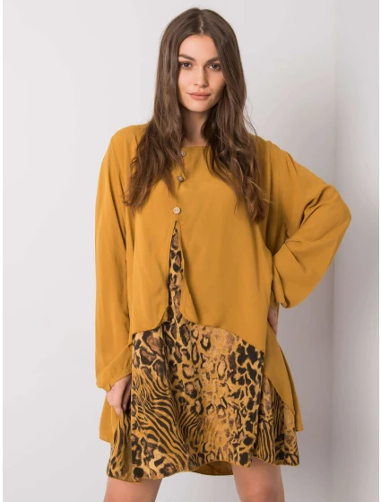 Šaty DHJ SK 21451.50 tmavo žltá