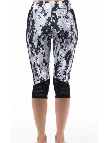 Dámské krátké černobílé sportovní legíny - model 17143863 Dámské krátké černobílé sportovní legíny - model 17143863