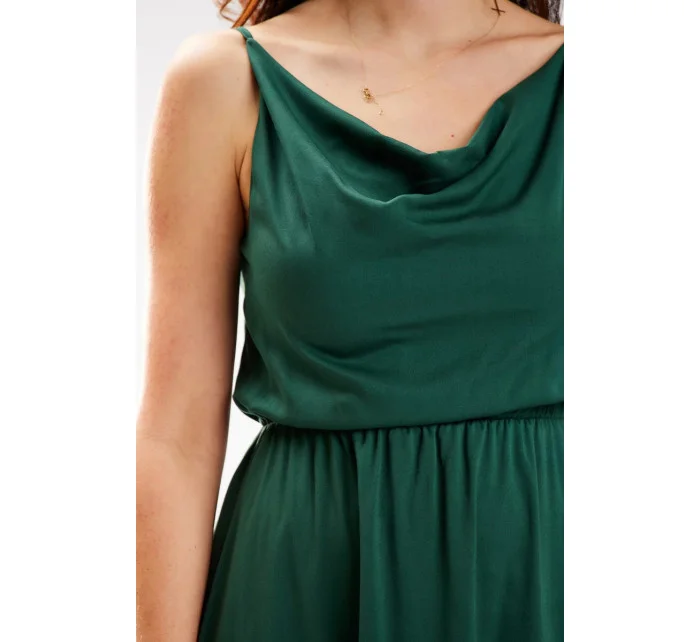 Dámske šaty A579 Tmavo zelená - Awama Dámske šaty A579 Tmavo zelená - Awama