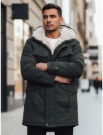 Pánská zimní bunda parka s kapucí zelená Dstreet model 21995083 - FashionStreet