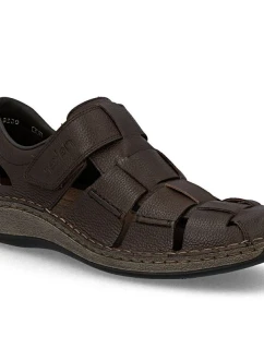 Pánske hnedé kožené čižmy Rieker 05281-25