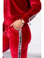 Velurová souprava s ozdobnými model 21752918 červená - K-Fashion Velurová souprava s ozdobnými model 21752918 červená - K-Fashion