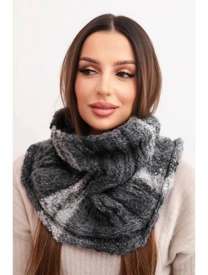 Komin dámský vlněný měkký šátek zimní grafitový model 21860888 - K-Fashion