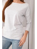 Dámska blúzka s lodičkovým výstrihom svetlo sivá Dámska blúzka s lodičkovým výstrihom svetlo sivá