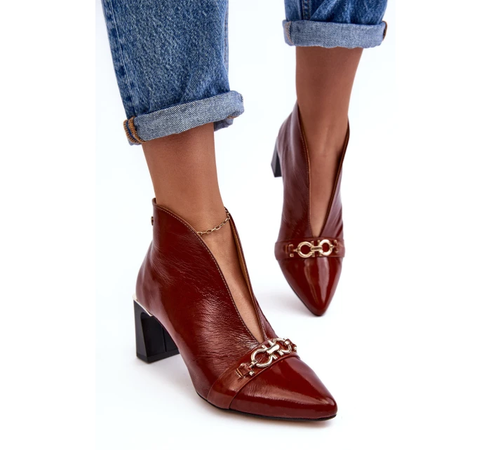 Kožené Boty Na  Hnědé model 21636031 - Maciejka