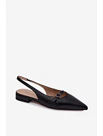 Kožené sandály na nízkém podpatku Maciejka K7449-01 Černé