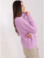 Sweter AT SW model 18909343 jasny fioletowy - FPrice Sweter AT SW model 18909343 jasny fioletowy - FPrice