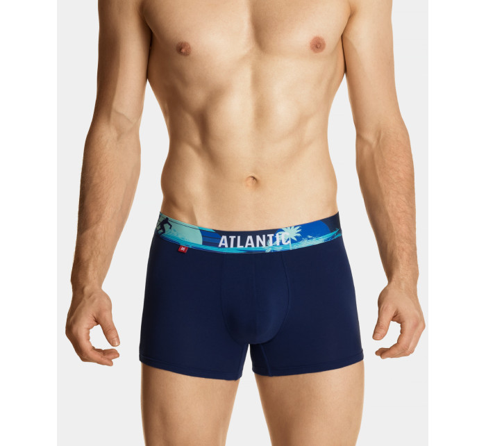 Pánske športové boxerky ATLANTIC 3Pack - tmavomodré/modré