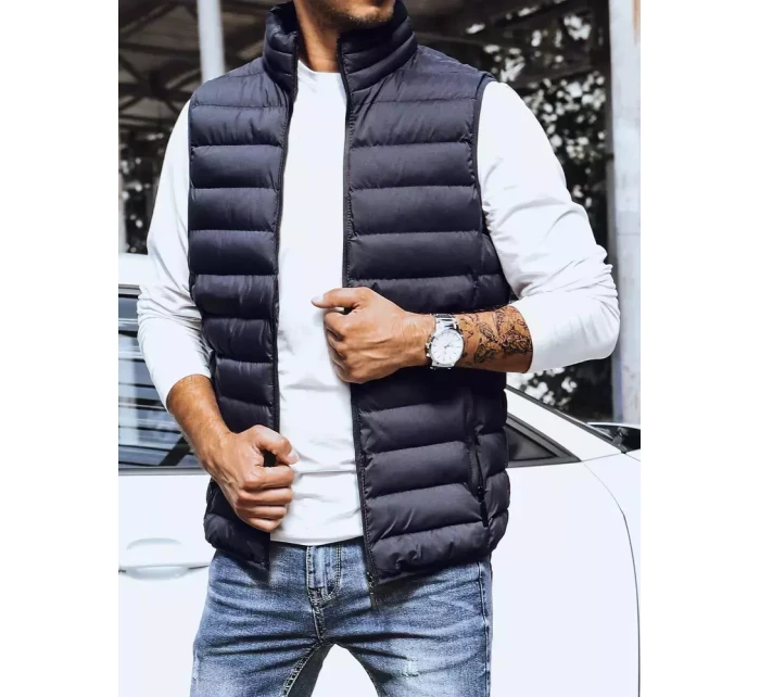 Pánská prošívaná tmavě modrá vesta Dstreet model 21965239 - FashionStreet