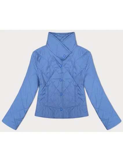 Dámska prešívaná bunda so stojačikom modrá (20067)