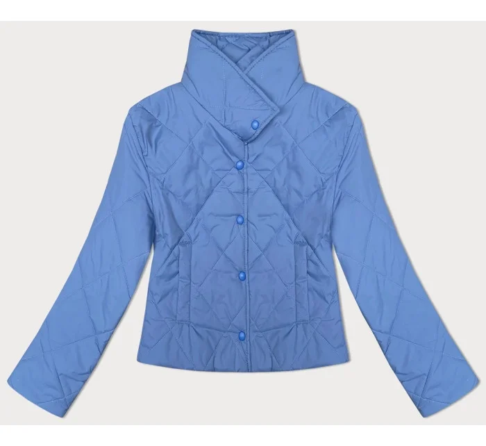 Dámska prešívaná bunda so stojačikom modrá (20067)