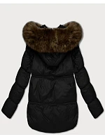 Černá dámská bunda typu s kapucí model 21428669 - S'WEST Černá dámská bunda typu s kapucí model 21428669 - S'WEST