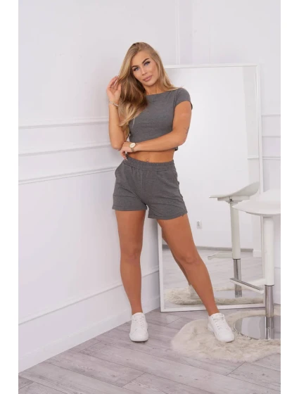Bavlněná souprava s kraťasy grafitová Bavlněná souprava s kraťasy grafitová