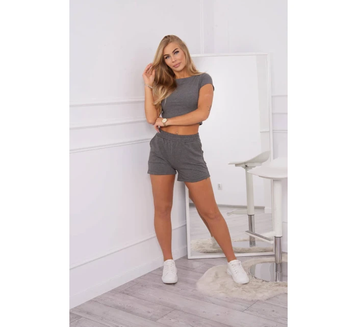 Bavlněná souprava s kraťasy grafitová Bavlněná souprava s kraťasy grafitová