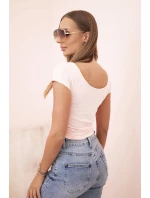 Dámska klasická bavlnená blúzka s krátkymi rukávmi modrá