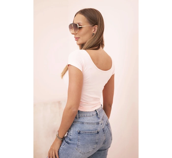 Dámska klasická bavlnená blúzka s krátkymi rukávmi modrá