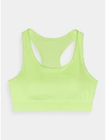 Dámska športová podprsenka s nízkou podporou z recyklovaných materiálov 4F - limetková Dámska športová podprsenka s nízkou podporou z recyklovaných materiálov 4F - limetková
