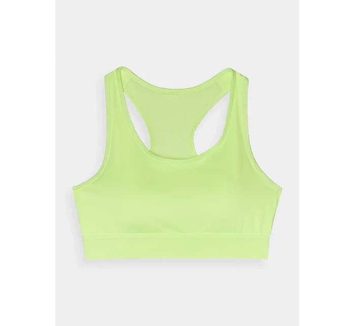Dámska športová podprsenka s nízkou podporou z recyklovaných materiálov 4F - limetková Dámska športová podprsenka s nízkou podporou z recyklovaných materiálov 4F - limetková