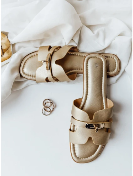 zlaté dámské žabky model 21990195 - Dstreet zlaté dámské žabky model 21990195 - Dstreet