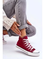 Dámské Klasické Vysoké Tenisky Bordó Remos