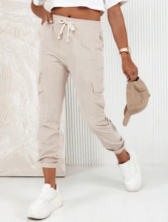 Dámske pruhované nohavice CHICCORD beige FashionStreet UY2174