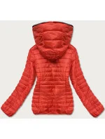 Oranžová dámska bunda s kapucňou (DL011) Oranžová dámska bunda s kapucňou (DL011)