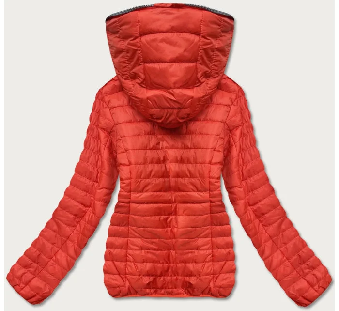 Oranžová dámska bunda s kapucňou (DL011) Oranžová dámska bunda s kapucňou (DL011)