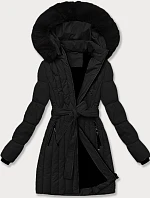 Dámska zimná bunda s ozdobným prešívaním S'west black (B8307-1)