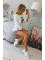 Halenka s potiskem Letní model 18744140 bílá - K-Fashion Halenka s potiskem Letní model 18744140 bílá - K-Fashion