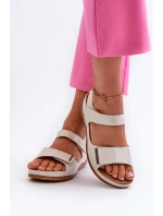 Pohodlné Dámské Sandály Na Suchý Zip Stříbrné model 21661104 - EVENTO