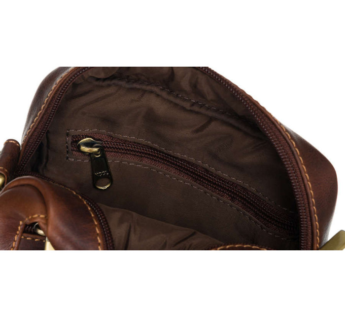 Pánske kabelky [DH] Kožená taška PTN TB 117 COM COGNA hnedá