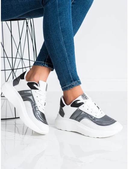 Trendy tenisky dámske biele bez podpätku Trendy tenisky dámske biele bez podpätku