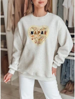 Dámska nadrozmerná mikina so srdcom SERDUCHOVA sivá FashionStreet BY1440 Dámska nadrozmerná mikina so srdcom SERDUCHOVA sivá FashionStreet BY1440