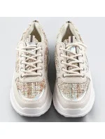 Béžové dámske športové topánky (7003)