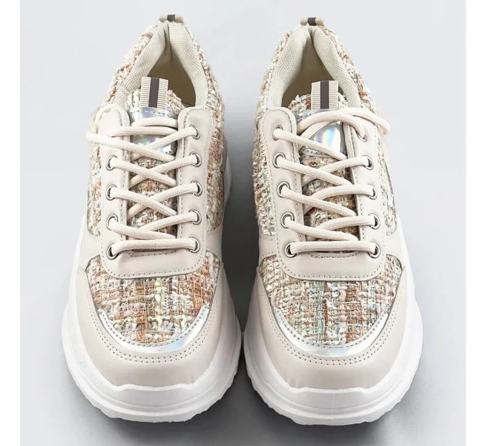 Béžové dámske športové topánky (7003)