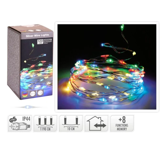 DRÔTENÉ SVETLÁ GIRLANDA 120 VIEDOL VIACFAREBNÉ