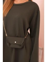 Dámská viskózová sukýnka Plus Size s model 21232407 na řetízku khaki - K-Fashion