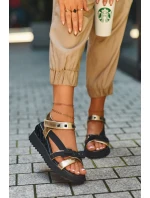 Sandały Damskie Z Kokardką D&A CR956 Złote