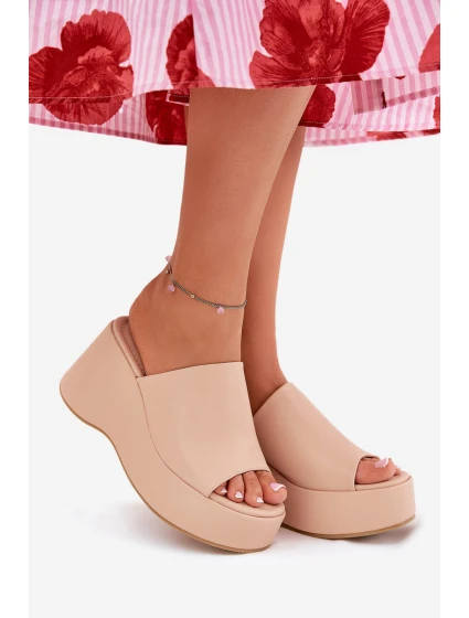 dámské sandály na platformě a klínu béžové model 21688536 - Boto dámské sandály na platformě a klínu béžové model 21688536 - Boto