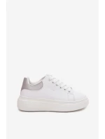 Sneakersy Damskie Na Platformie Big Star SS274245 Biało-Srebrne Sneakersy Damskie Na Platformie Big Star SS274245 Biało-Srebrne