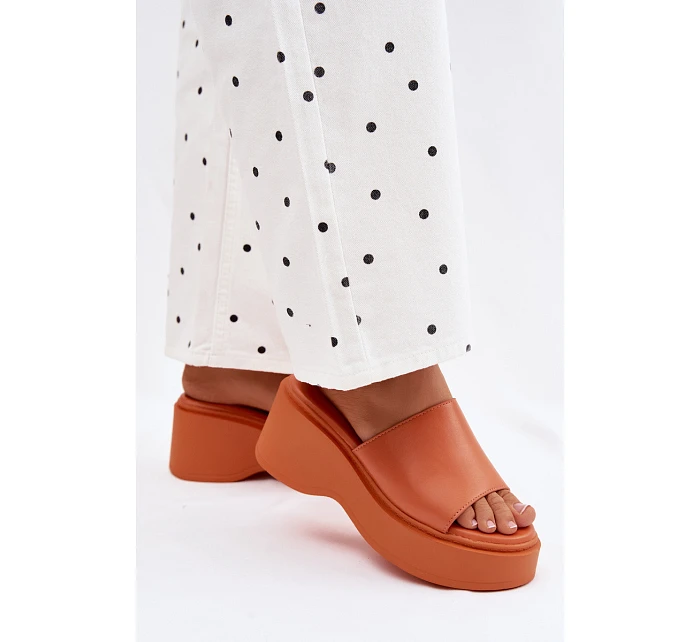 Dámské espadrilky na platformě oranžové Virelia