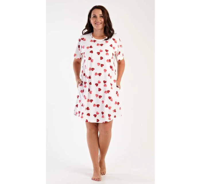 Dámské domácí šaty s krátkým rukávem model 18977131 - Vienetta Dámské domácí šaty s krátkým rukávem model 18977131 - Vienetta