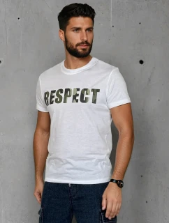 Pánske biele tričko s potlačou FashionStreet RX5648