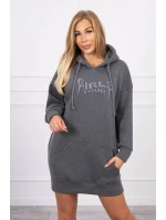 Zateplená mikina s model 18747364 nápisem oversize graphite - K-Fashion Zateplená mikina s model 18747364 nápisem oversize graphite - K-Fashion